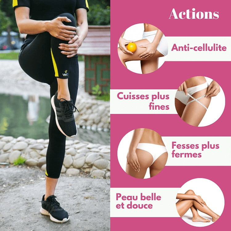 FITTOO Pantalon Sudation Femme Legging Minceur Néoprène Transpiration Sauna Amincissant Sport Gym Fitness 